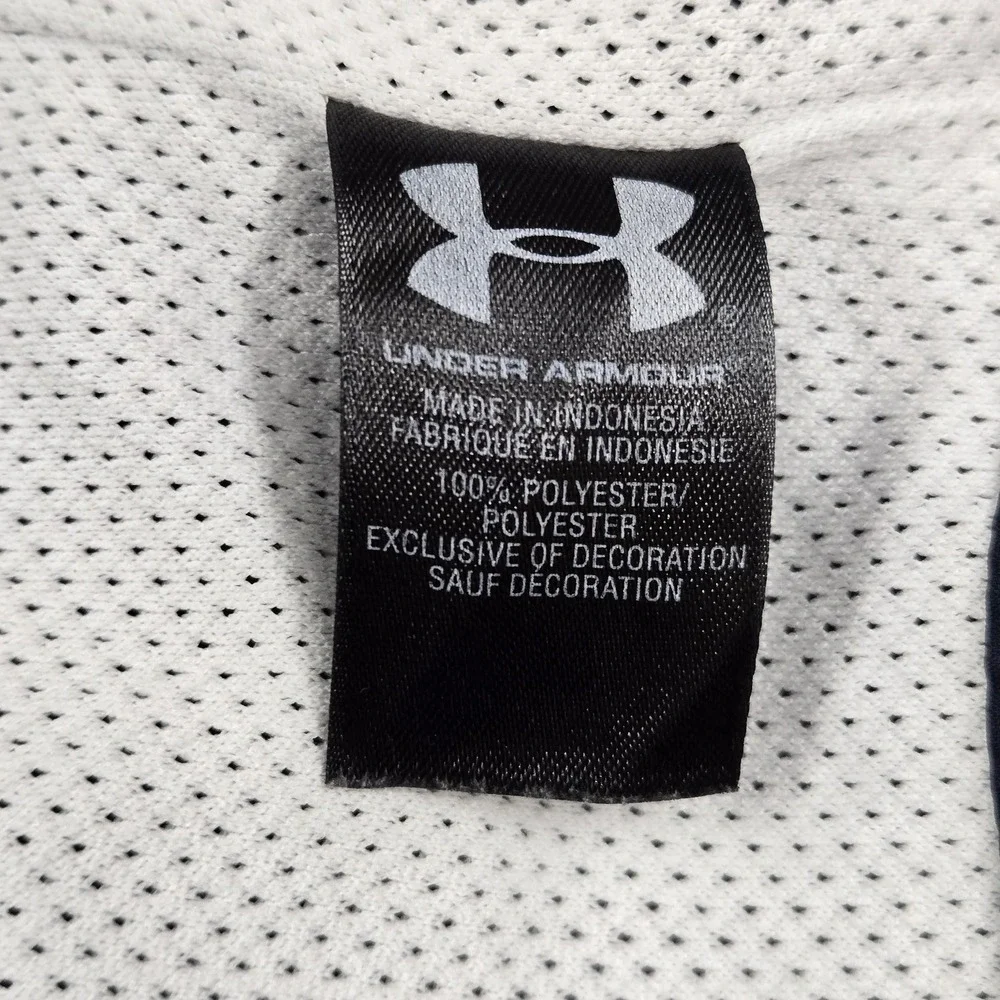 Under Armour Men Activewear Jacket L Blue Track Loose Logo Full Zip Mock Neck